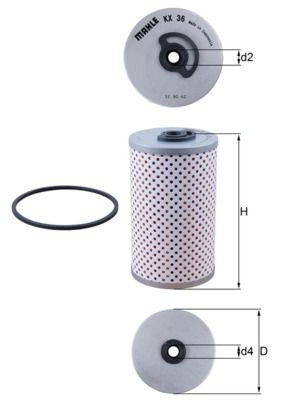 Filtro combustible Mahle Original KX36D precio, desde 4,10 EUR