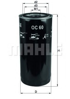 Filtro de aceite motor Mahle Original OC60