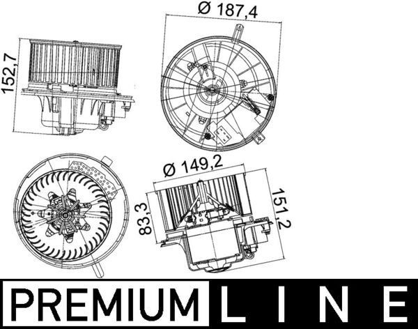 Ventilador de calefacción Mahle Original AB149000P precio, desde 80,25 EUR