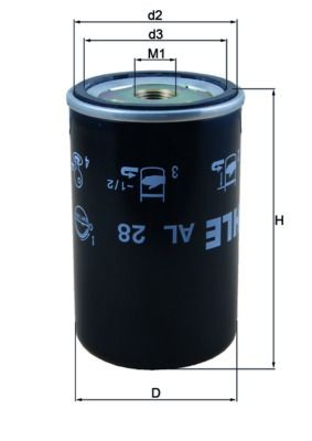 Filtro del desecador de aire (separador de agua y aceite) (camión) AL28 Mahle Original