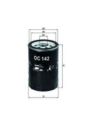 Filtro de aceite motor Mahle Original OC142