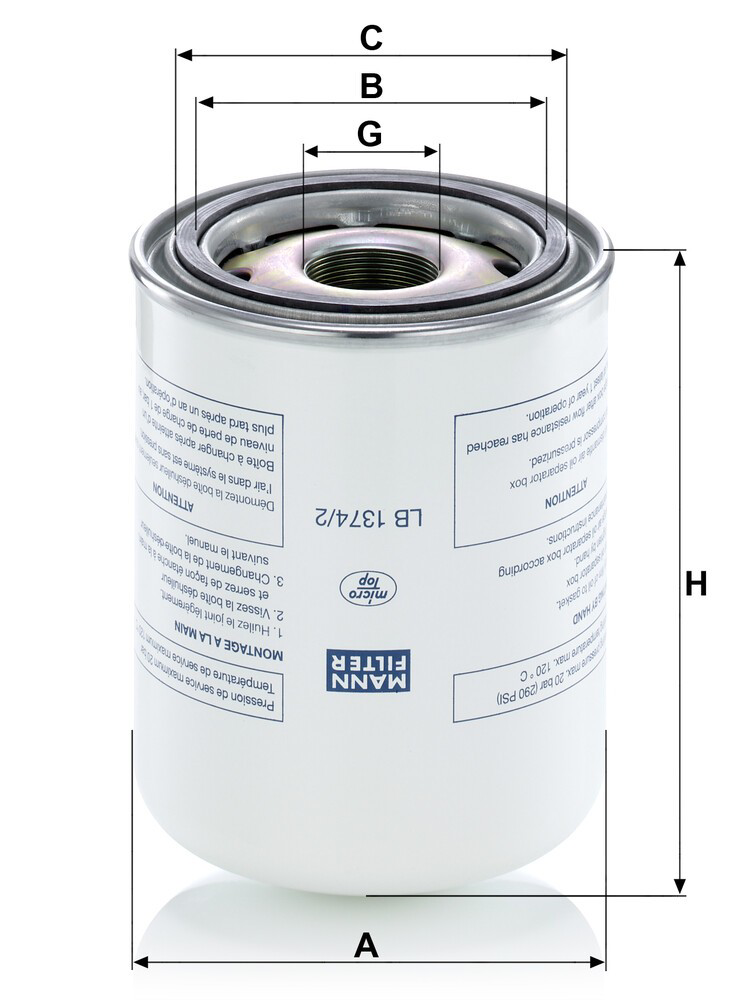Filtro del desecador de aire (separador de agua y aceite) (camión) Donaldson P783184 precio, desde 68,40 EUR
