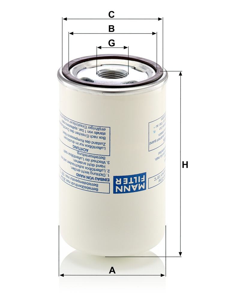 LB7192 Mann-Filter Filtro del desecador de aire (separador de agua y aceite) (camión)