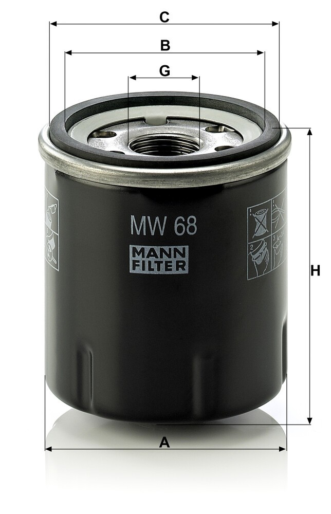 MW68 Mann-Filter Filtro aceite