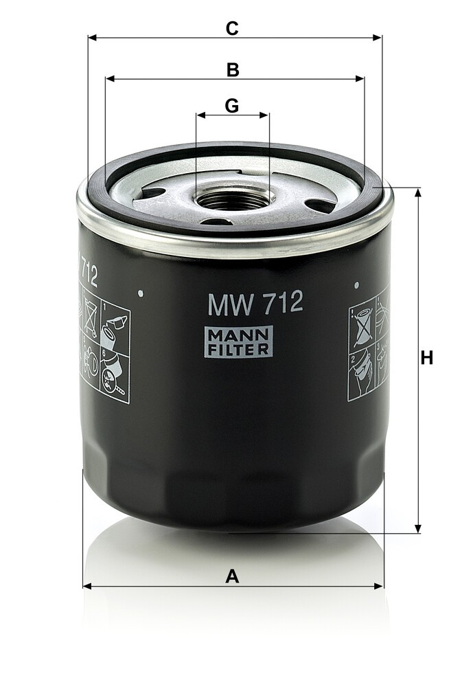 MW712 Mann-Filter Filtro aceite