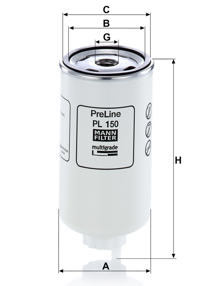 PL150 Mann-Filter Filtro de gasolina