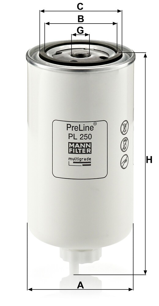 PL250 Mann-Filter Filtro de gasolina