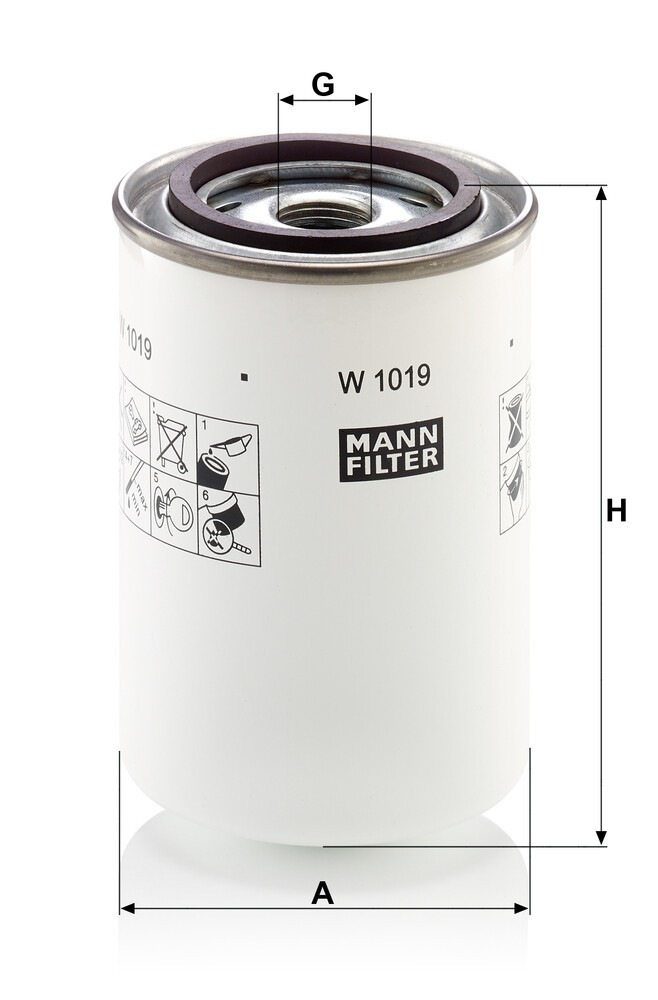W1019 Mann-Filter Filtro del sistema hidráulico