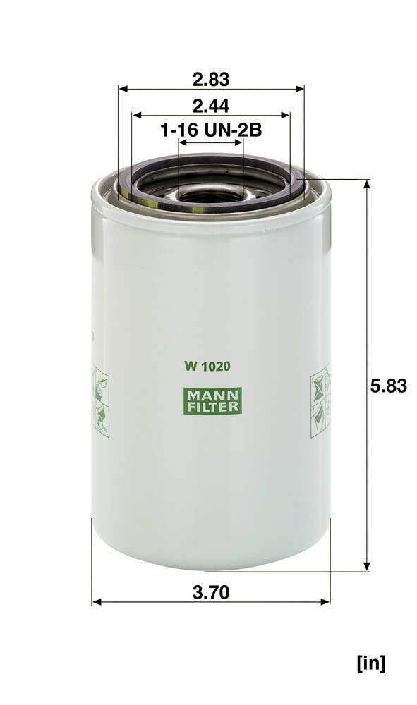Filtro de aceite Mann-Filter W1020 precio, desde 25,51 EUR