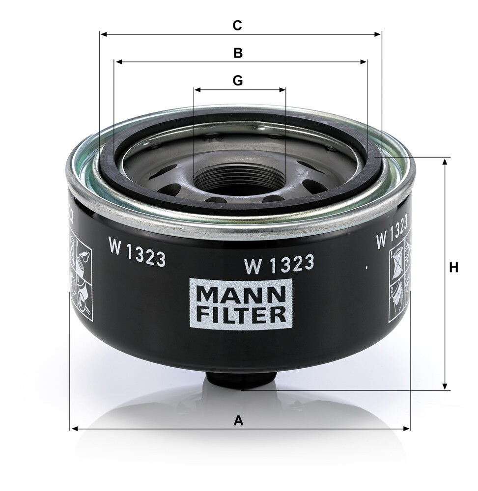 Filtro de aceite Mann-Filter W1323 precio, desde 22,05 EUR