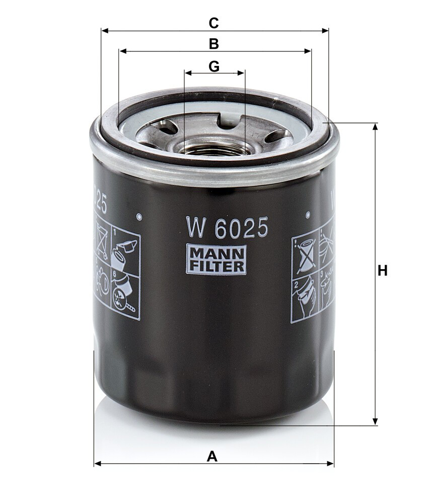 W6025 Mann-Filter Filtro aceite
