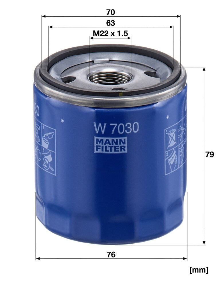 Filtro de aceite Mann-Filter W7030 precio, desde 5,98 EUR