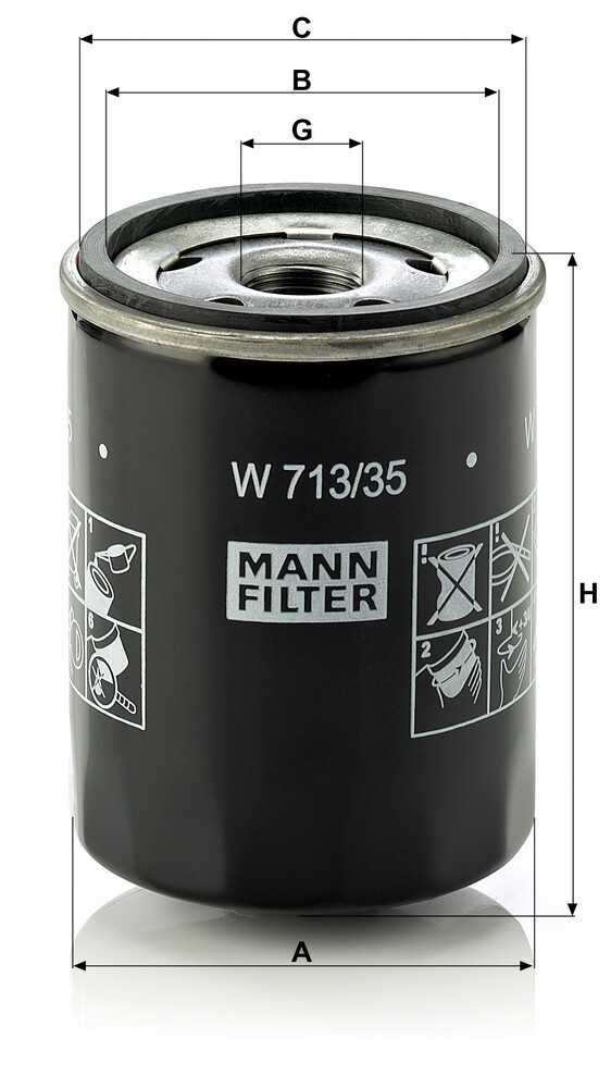W71335 Mann-Filter Filtro aceite