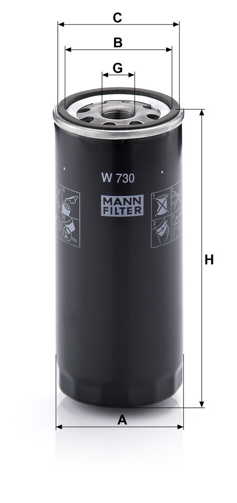 Filtro de aceite Mann-Filter W730 precio, desde 8,48 EUR
