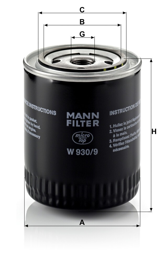 W9309 Mann-Filter Filtro aceite