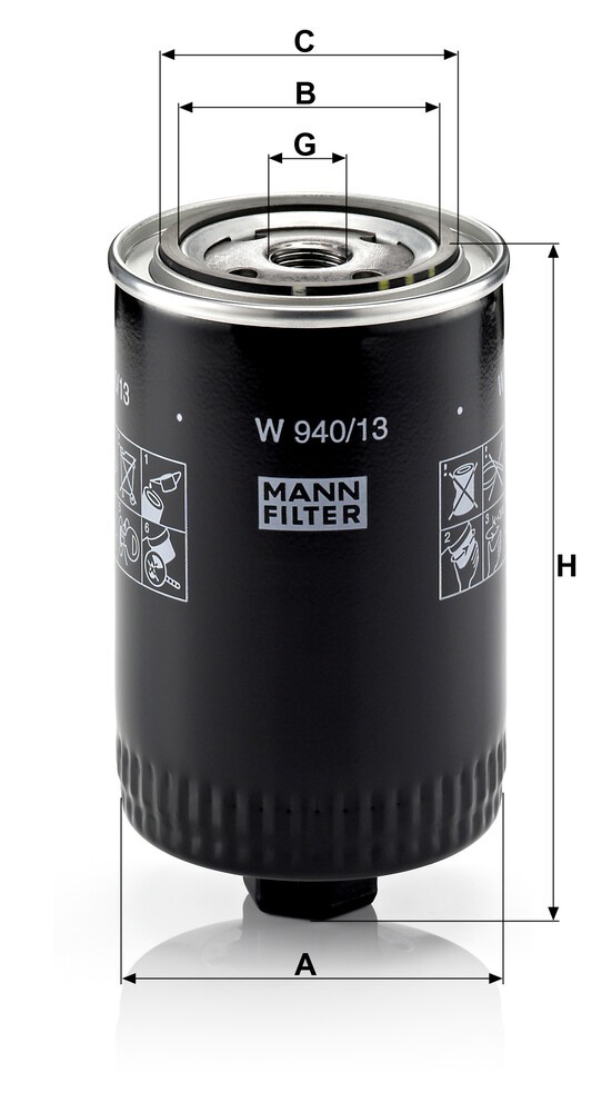Filtro de aceite motor Ford EFL60