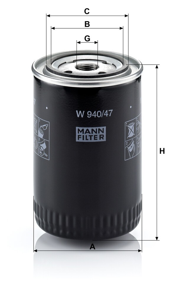 W94047 Mann-Filter Filtro aceite