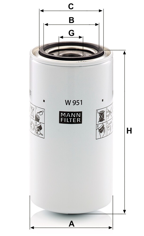 W951 Mann-Filter Filtro aceite