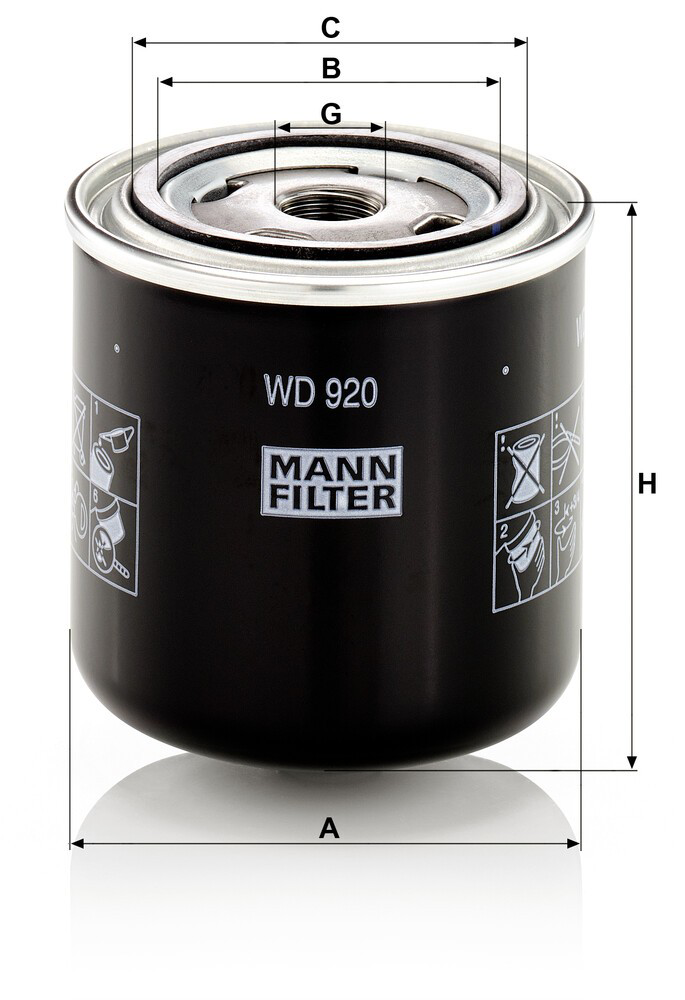 Filtro del sistema hidráulico Mann-Filter WD920 precio, desde 17,02 EUR