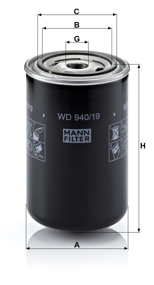WD94019 Mann-Filter Filtro aceite