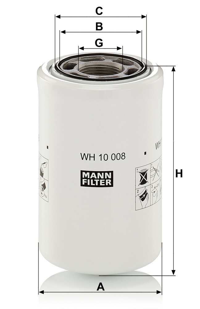 WH10008 Mann-Filter Filtro del sistema hidráulico
