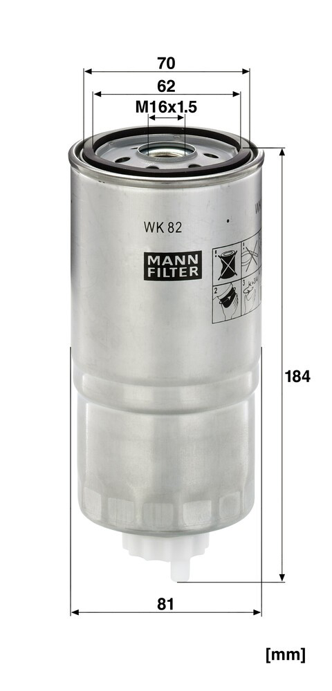 Comprar WK82 Mann-Filter Filtro diesel