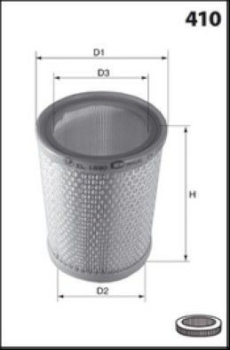 Filtro de aire de motor para Renault 19 I B53, C53