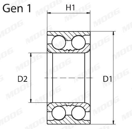 Cojinete de cubo Moog FDWB11217
