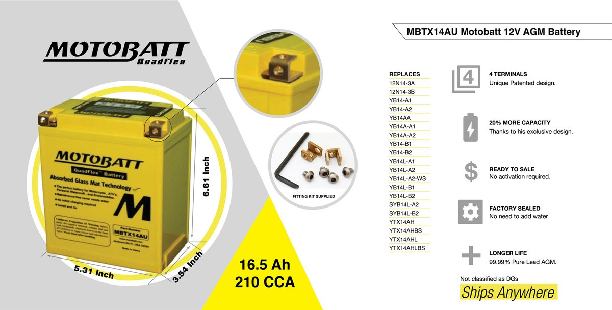 MBTX14AU Motobatt