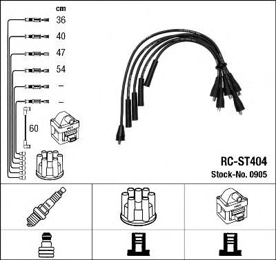 0905 NGK Cables de alta tensión, juego