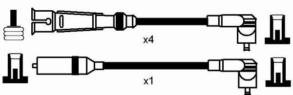 Cables de alta tensión, juego para Skoda Felicia II 6U1