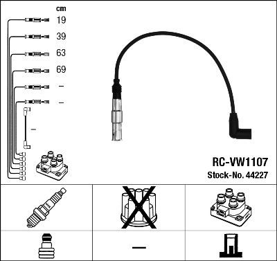 44227 NGK Cables de alta tensión, juego