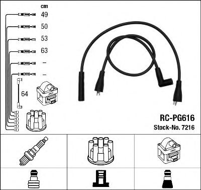 7216 NGK Cables de alta tensión, juego