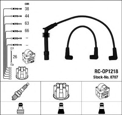8707 NGK Cables de alta tensión, juego