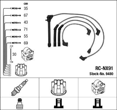 Juego de cables de bujias NGK 9480 precio, desde 50,84 EUR