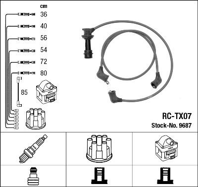 9687 NGK Cables de alta tensión, juego