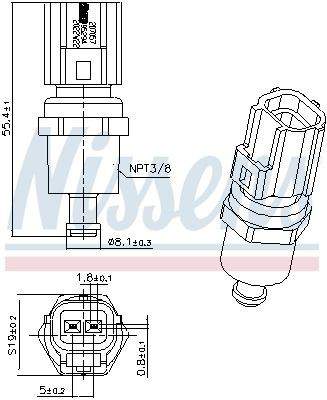 Sensor de temperatura 207057 Nissens