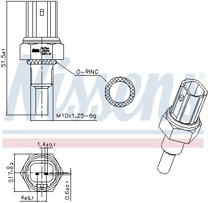 207066 Nissens Sensor temperatura refrigerante