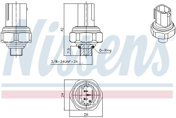 Sensor de presion de aire acondicionado 301070 Nissens