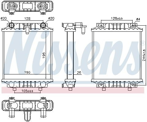 Radiador adicional de refrigeración del motor Nissens 60339
