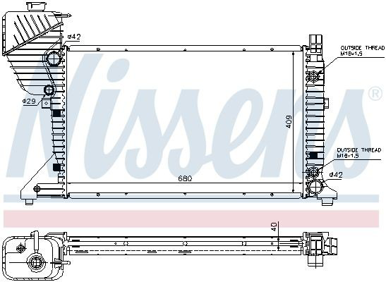 62597A Nissens Refrigeración del motor