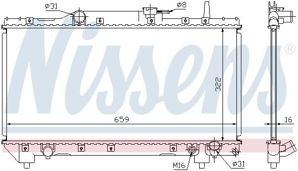 Radiador de água Nissens 64837A