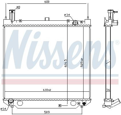 Radiador de água Nissens 64858A