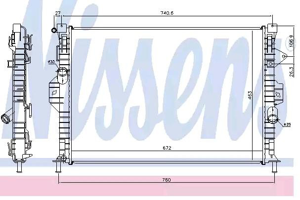 69253 Nissens Refrigeración del motor