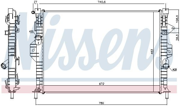Radiador de água Nissens 69253