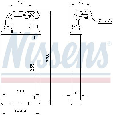 Radiador calefacción 70519 Nissens