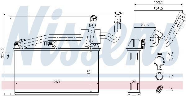 70529 Nissens Radiador interior
