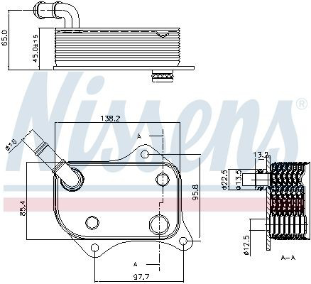 Radiador de aceite debajo del filtro 90711 Nissens