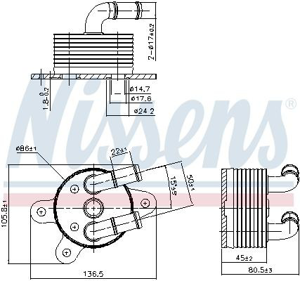 90842 Nissens Radiador de refrigeración de la transmisión
