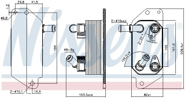 Radiador de refrigeración de la transmisión 91115 Nissens